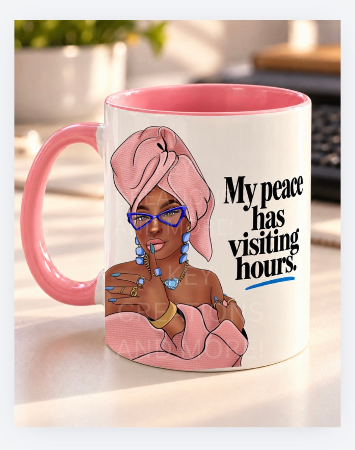 My Peace Has Visiting Hours | Mug & Slate Set