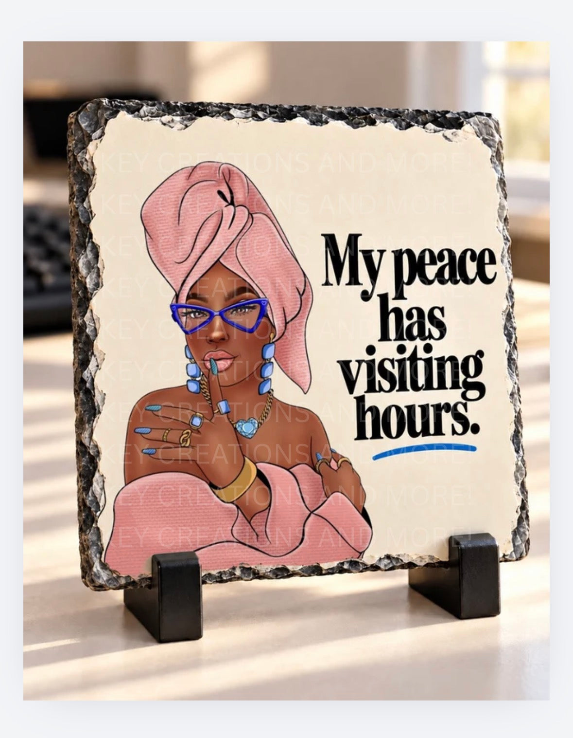 My Peace Has Visiting Hours | Mug & Slate Set